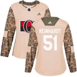 Women's Ottawa Senators Cole Reinhardt Adidas Authentic Veterans Day Practice Jersey - Camo