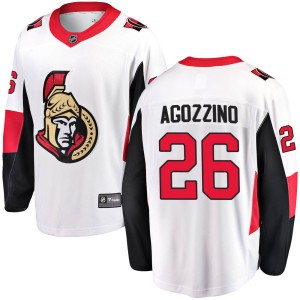 Youth Ottawa Senators Andrew Agozzino Fanatics Branded Breakaway Away Jersey - White