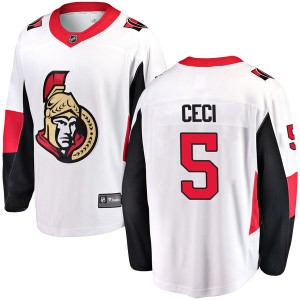 Youth Ottawa Senators Cody Ceci Fanatics Branded Breakaway Away Jersey - White