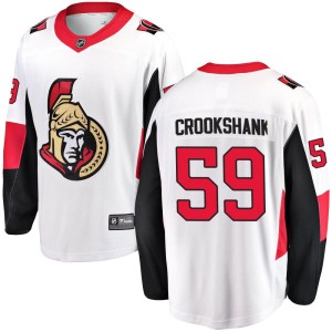 Youth Ottawa Senators Angus Crookshank Fanatics Branded Breakaway Away Jersey - White