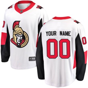 Youth Ottawa Senators Custom Fanatics Branded Breakaway Away Jersey - White
