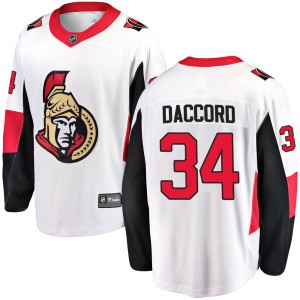 Youth Ottawa Senators Joey Daccord Fanatics Branded Breakaway Away Jersey - White