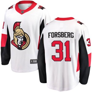 Youth Ottawa Senators Anton Forsberg Fanatics Branded Breakaway Away Jersey - White
