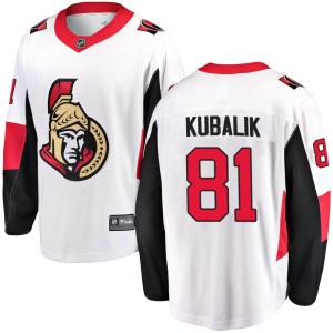 Youth Ottawa Senators Dominik Kubalik Fanatics Branded Breakaway Away Jersey - White