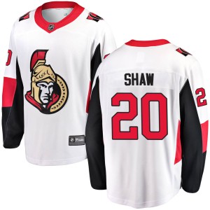 Youth Ottawa Senators Logan Shaw Fanatics Branded Breakaway Away Jersey - White