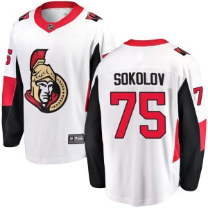 Youth Ottawa Senators Egor Sokolov Fanatics Branded Breakaway Away Jersey - White