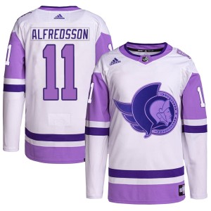Men's Ottawa Senators Daniel Alfredsson Adidas Authentic Hockey Fights Cancer Primegreen Jersey - White/Purple