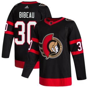Youth Ottawa Senators Antoine Bibeau Adidas Authentic 2020/21 Home Jersey - Black