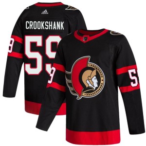 Youth Ottawa Senators Angus Crookshank Adidas Authentic 2020/21 Home Jersey - Black