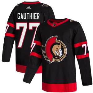 Youth Ottawa Senators Julien Gauthier Adidas Authentic 2020/21 Home Jersey - Black
