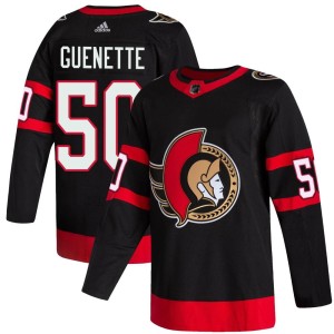 Youth Ottawa Senators Maxence Guenette Adidas Authentic 2020/21 Home Jersey - Black