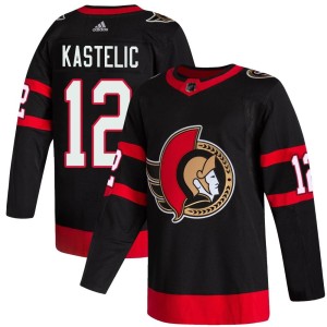 Youth Ottawa Senators Mark Kastelic Adidas Authentic 2020/21 Home Jersey - Black