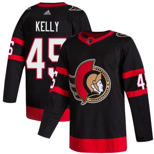 Youth Ottawa Senators Parker Kelly Adidas Authentic 2020/21 Home Jersey - Black