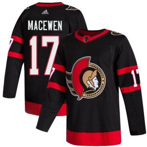 Youth Ottawa Senators Zack MacEwen Adidas Authentic 2020/21 Home Jersey - Black