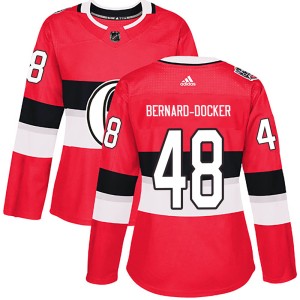 Women's Ottawa Senators Jacob Bernard-Docker Adidas Authentic 2017 100 Classic Jersey - Red