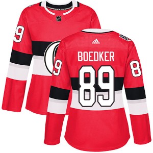 Women's Ottawa Senators Mikkel Boedker Adidas Authentic 2017 100 Classic Jersey - Red