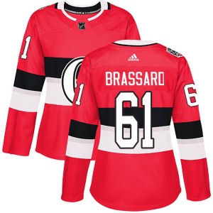 Women's Ottawa Senators Derick Brassard Adidas Authentic 2017 100 Classic Jersey - Red
