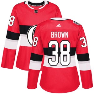 Women's Ottawa Senators Patrick Brown Adidas Authentic 2017 100 Classic Jersey - Red