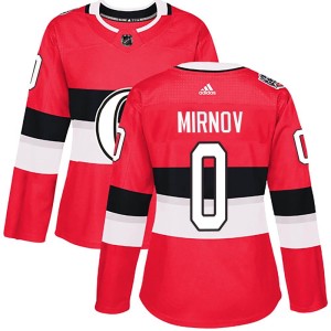 Women's Ottawa Senators Igor Mirnov Adidas Authentic 2017 100 Classic Jersey - Red