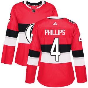Women's Ottawa Senators Chris Phillips Adidas Authentic 2017 100 Classic Jersey - Red