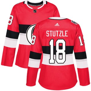 Women's Ottawa Senators Tim Stutzle Adidas Authentic 2017 100 Classic Jersey - Red