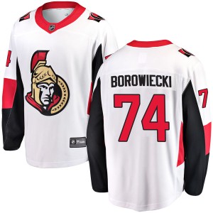 Men's Ottawa Senators Mark Borowiecki Fanatics Branded Breakaway Away Jersey - White