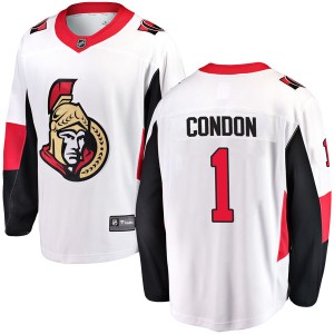 Men's Ottawa Senators Mike Condon Fanatics Branded Breakaway Away Jersey - White