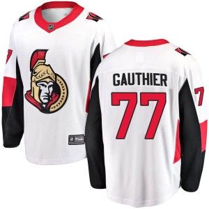 Men's Ottawa Senators Julien Gauthier Fanatics Branded Breakaway Away Jersey - White