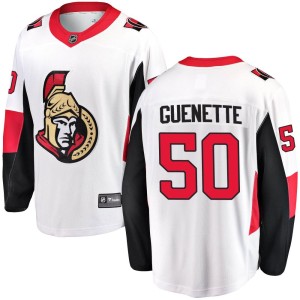 Men's Ottawa Senators Maxence Guenette Fanatics Branded Breakaway Away Jersey - White