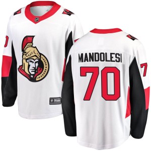 Men's Ottawa Senators Kevin Mandolese Fanatics Branded Breakaway Away Jersey - White
