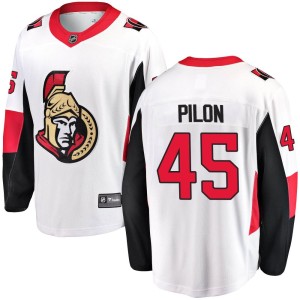Men's Ottawa Senators Garrett Pilon Fanatics Branded Breakaway Away Jersey - White