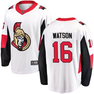 Men's Ottawa Senators Austin Watson Fanatics Branded Breakaway Away Jersey - White