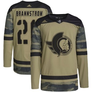 Men's Ottawa Senators Erik Brannstrom Adidas Authentic Military Appreciation Practice Jersey - Camo