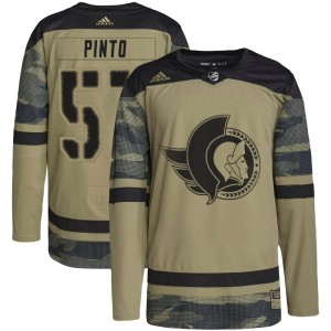 Men's Ottawa Senators Shane Pinto Adidas Authentic Military Appreciation Practice Jersey - Camo