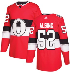 Youth Ottawa Senators Olle Alsing Adidas Authentic 2017 100 Classic Jersey - Red