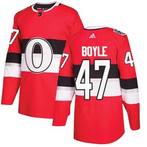Youth Ottawa Senators Timothy Boyle Adidas Authentic 2017 100 Classic Jersey - Red