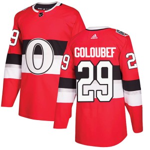 Youth Ottawa Senators Cody Goloubef Adidas Authentic 2017 100 Classic Jersey - Red