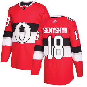 Youth Ottawa Senators Zach Senyshyn Adidas Authentic 2017 100 Classic Jersey - Red