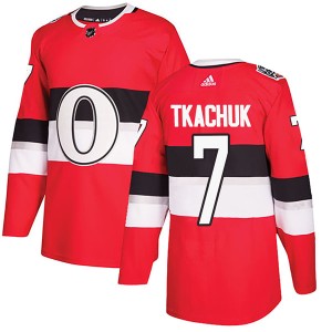 Youth Ottawa Senators Brady Tkachuk Adidas Authentic 2017 100 Classic Jersey - Red