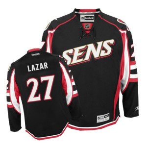 Men's Ottawa Senators Curtis Lazar Reebok Authentic Third Jersey - Black