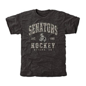 Men's Ottawa Senators Camo Stack Tri-Blend T-Shirt - Black