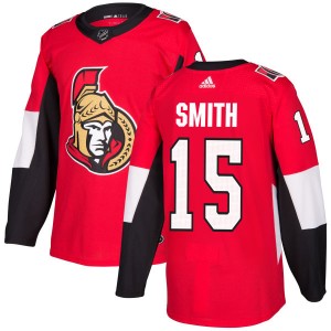 Men's Ottawa Senators Zack Smith Adidas Authentic Jersey - Red