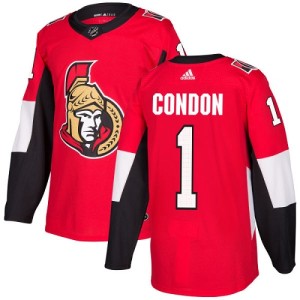 Youth Ottawa Senators Mike Condon Adidas Authentic Home Jersey - Red