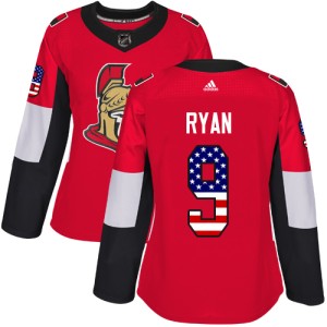Women's Ottawa Senators Bobby Ryan Adidas Authentic USA Flag Fashion Jersey - Red