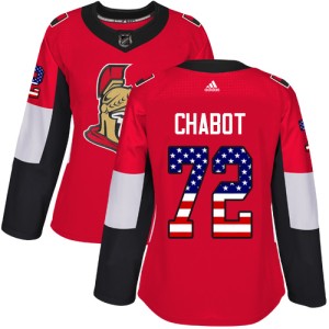 Women's Ottawa Senators Thomas Chabot Adidas Authentic USA Flag Fashion Jersey - Red