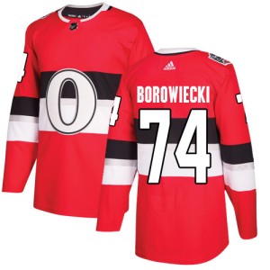 Men's Ottawa Senators Mark Borowiecki Adidas Authentic 2017 100 Classic Jersey - Red