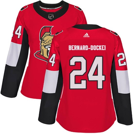 Women's Ottawa Senators Jacob Bernard-Docker Adidas Authentic Home Jersey - Red