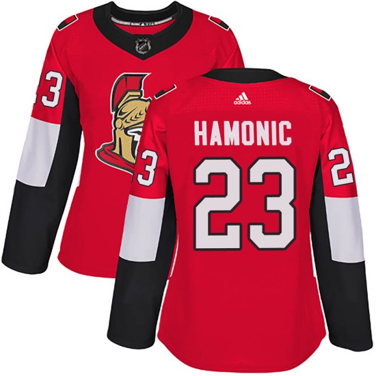 Women's Ottawa Senators Travis Hamonic Adidas Authentic Home Jersey - Red