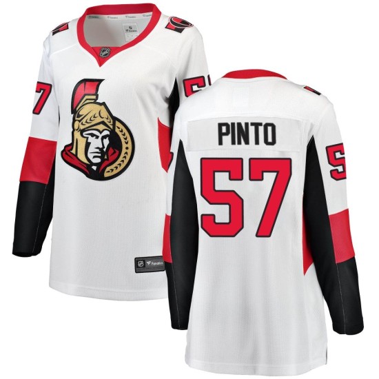 Women's Ottawa Senators Shane Pinto Fanatics Branded Breakaway Away Jersey - White