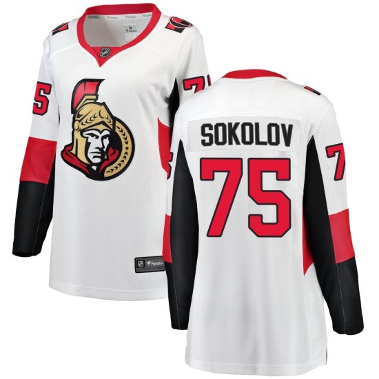 Women's Ottawa Senators Egor Sokolov Fanatics Branded Breakaway Away Jersey - White